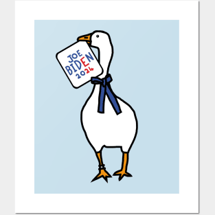 White Goose with Joe Biden 2024 Sign Posters and Art